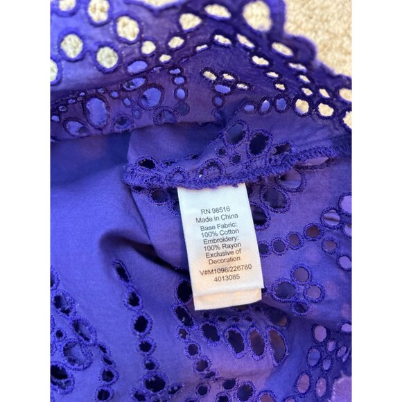 Coldwater Creek Purple Eyelet Hem Button-Up Tunic XS 4-6 - Picture 14 of 14